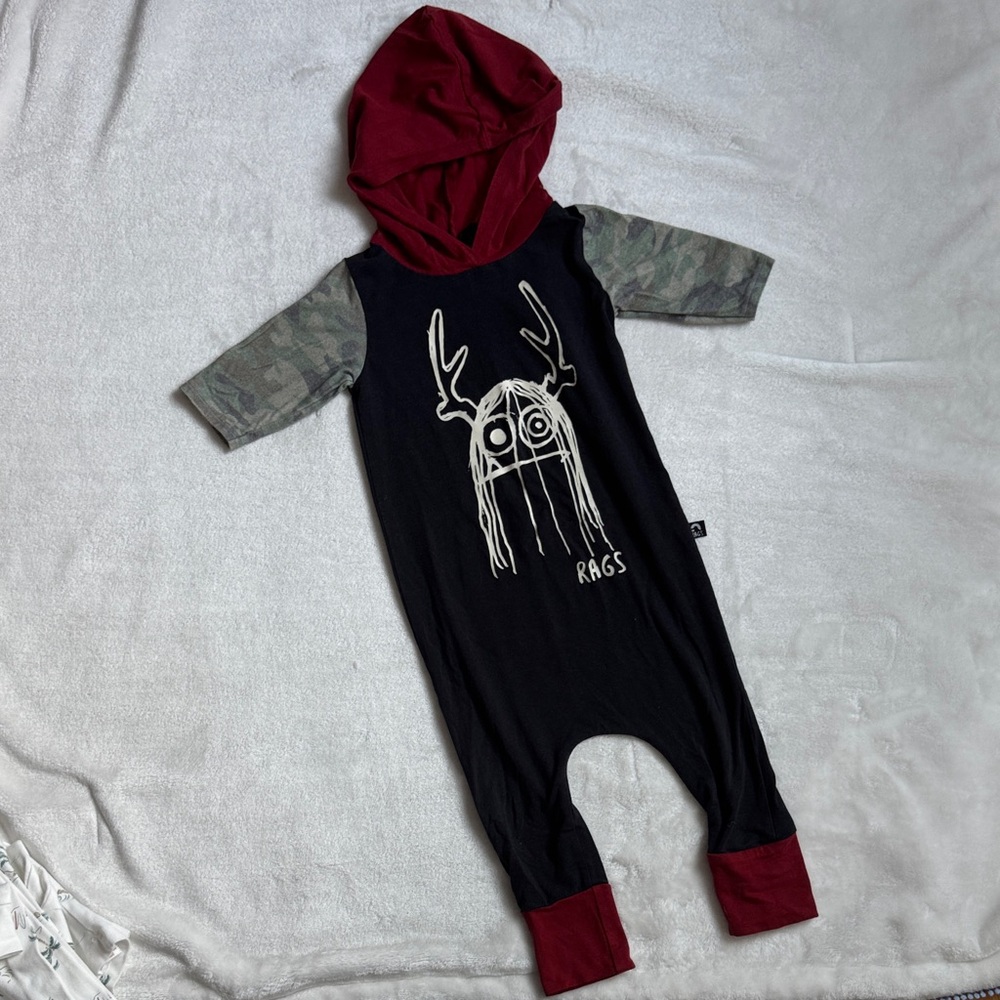 Rags to Raches Black and Red Kids Bodysuit